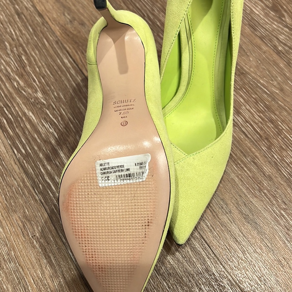 Schutz lime green chartreuse Arlette heel - 7.5 - Picture 2 of 3